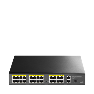 Коммутатор Cudy FS1026PS1, 24xLAN 100Mbps, 2xLAN 1Gbps, 1xSFP, PoE+