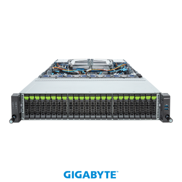 Сервер Gigabyte R283-Z96-AAE1  2x AMD  EPYC 9124  2x 32Gb DDR5 ECC REG   2x 960Gb SATA SSD  1x 9540-8i  2x1Gb/s